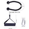 Gym Cable Machine Attachment Set Triceps Pull Down Rope with Resistance Bands Handle and Carabiner Fitness Equipment
