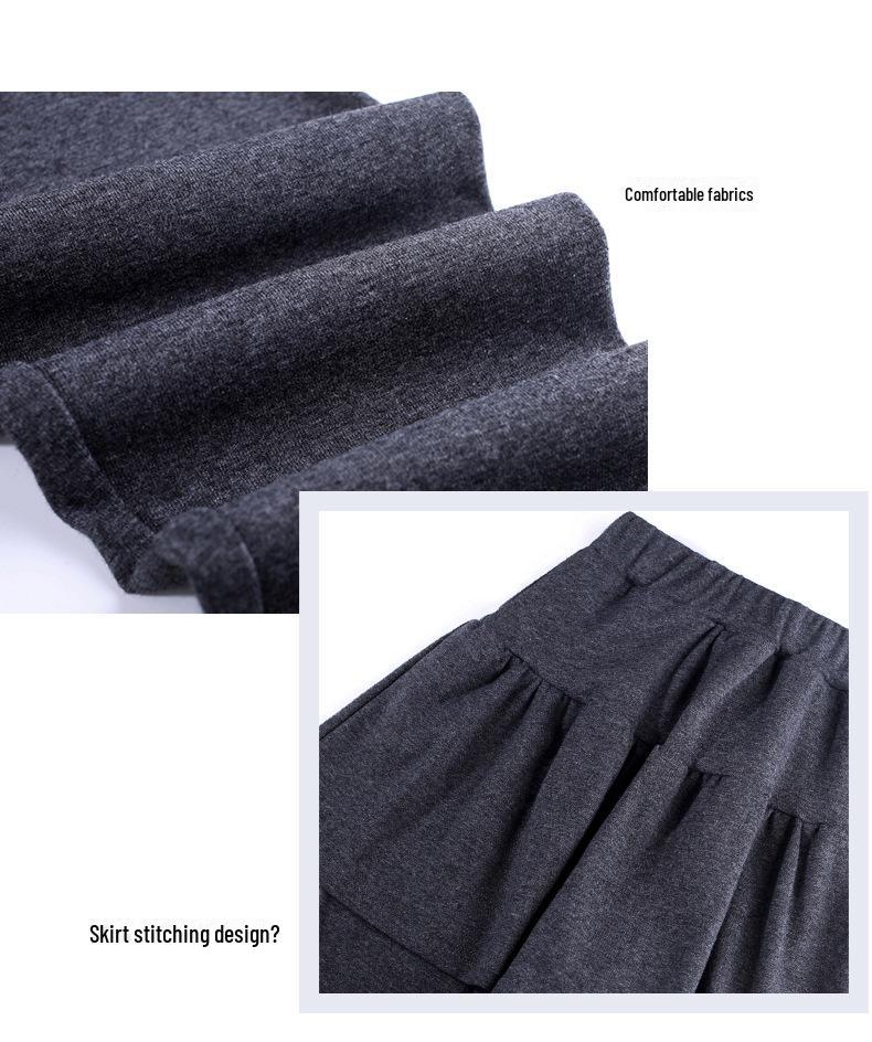 Женские леггинсы с плиссированной юбкой больших размеров - штаны для йоги весна/осень 2024 года 