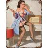 Металлическая табличка Pin-Up Girl, Винтажный декор для настенного искусства 30x20 см