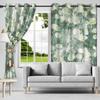2Pcs/Set Green Floral Polyester Window Curtains  Pastoral Style Nature Flowers Leaves Bathroom Bedroom Decor Blackout Curtains
