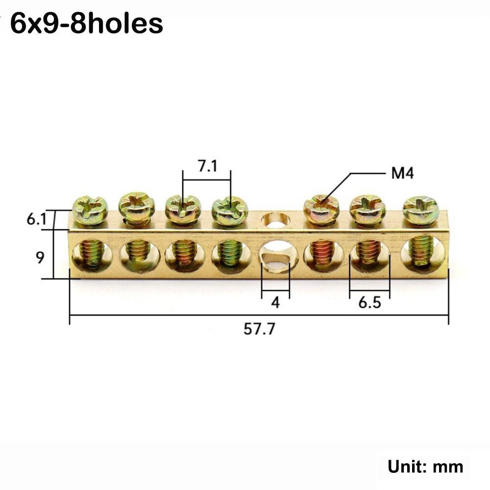 Copper Wire Connector With Hole Screw Terminal Block Brass Connection Row  Electrical