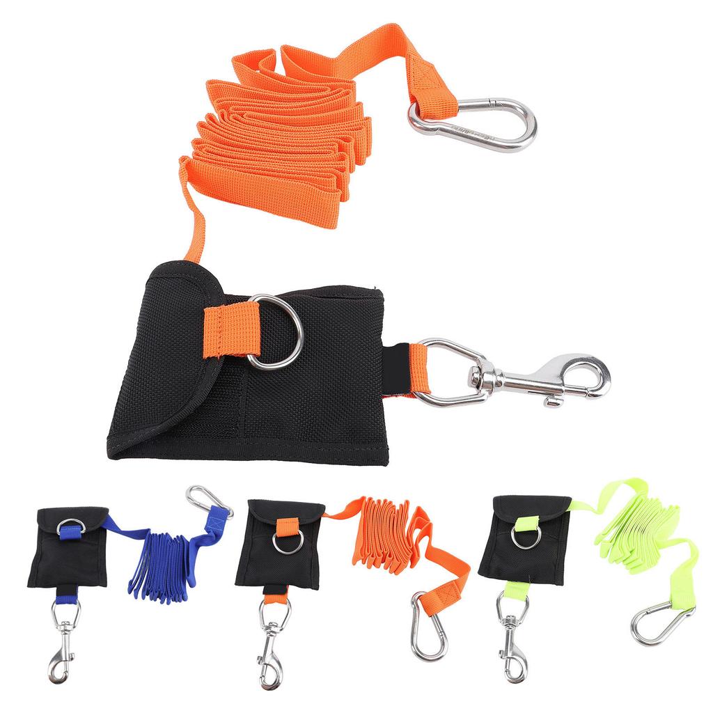 Scuba Diving Lanyard 2.6M Nylon BCD Side Mount Anti Lost Strap Underwater Safety Rope with Stainless