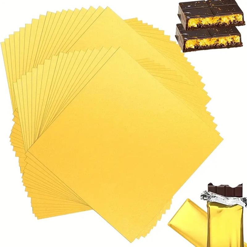 100 шт. 20*20 см DIY Пищевая алюминиевая фольга Упаковочная бумага листы Упаковка для шоколадных конфет Свадебная вечеринка Подарок на день рождения Декор