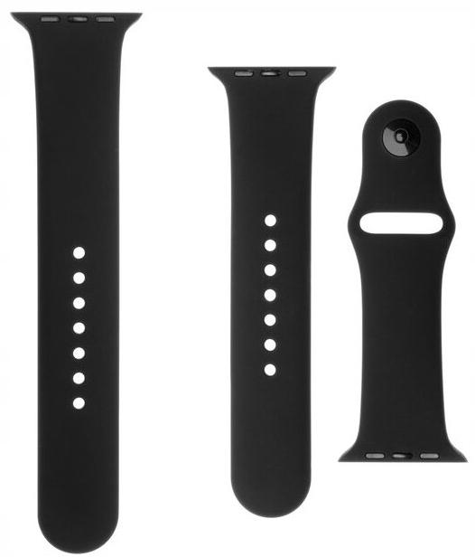 Rubber Sports Strap for Apple Watch 3 4 5 6 7 8 9 Se 42/44 Black