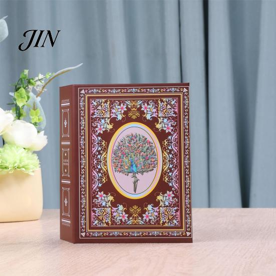 Compact Photo Album Album, Laminated Sleeve Page Refillable Mini Picture Holder, Vintage Ethnic Style Memory Book for Travel Postcards & Photos,