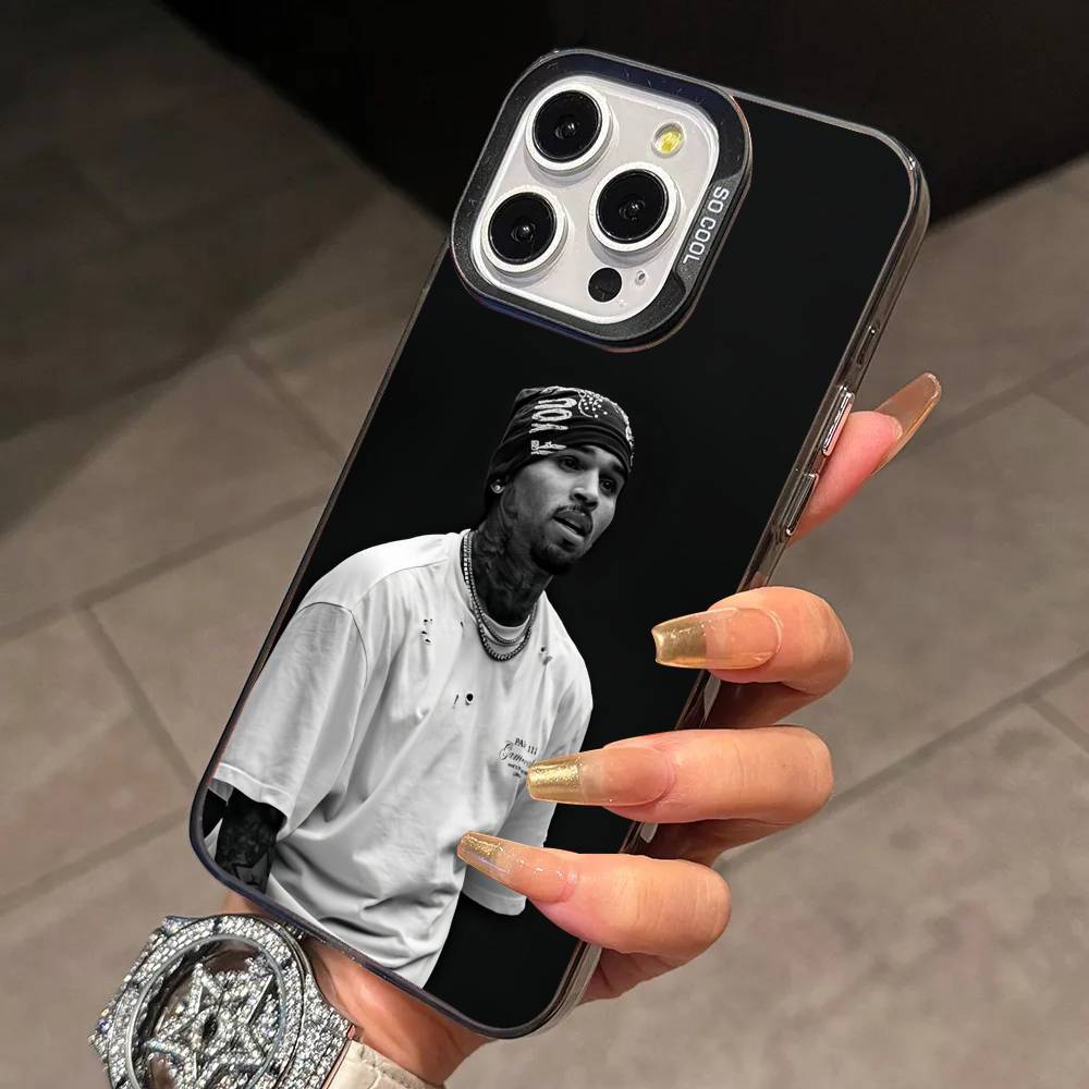 Чехол для телефона Chris B-Brown для iPhone 17,16,15,14,13,12,11 Plus,Pro Max,XS,Цветной Серебристый Чехол для телефона Funda Cover