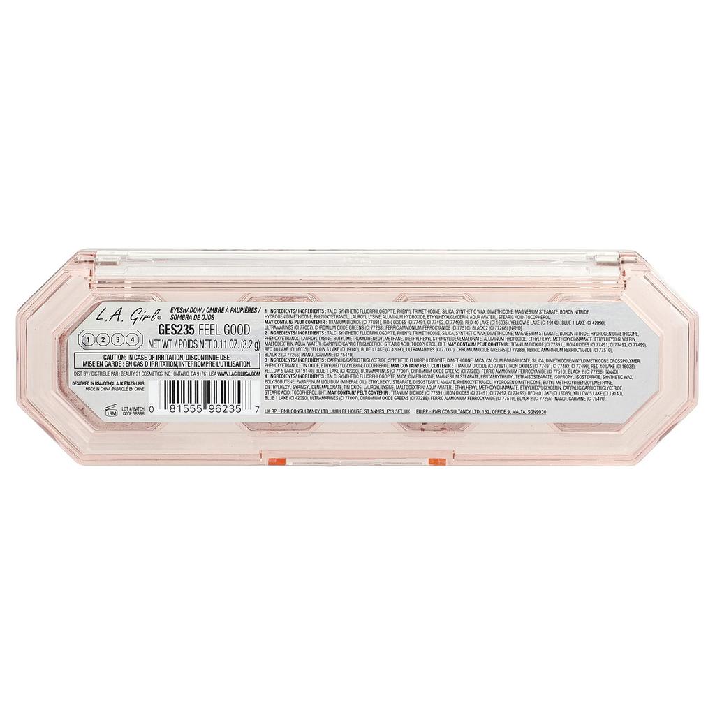 L.A. Girl Палетка теней для век 4-Play, GES235 Feel Good, 3.2 г (0,11 унции)