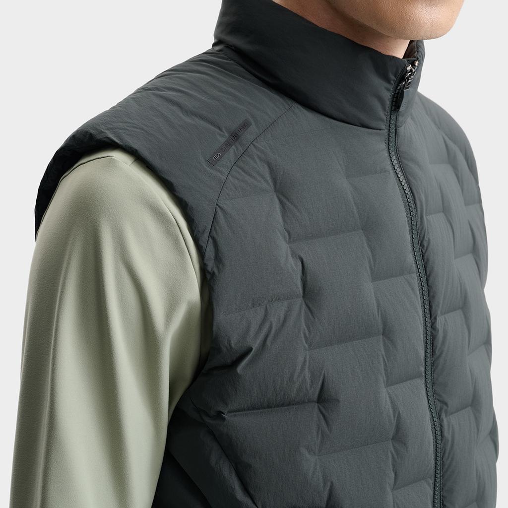 New FILA WHITE Down Vest Men's Dark Blanched Green F11M543901FDG
