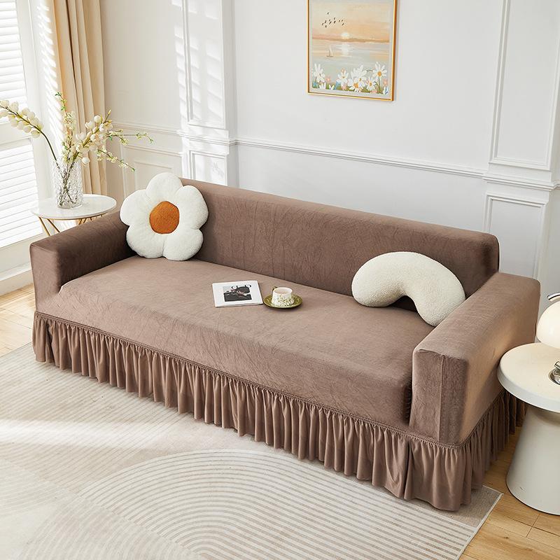 Autumn and Winter Plush Sofa Cover All in One Universal Skirt New Anti Cat Scratch High End All Inclusive Cover