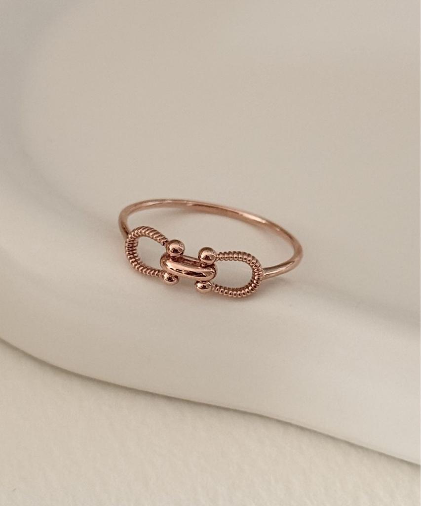 Judien 14K 18K Beet Horseshoe Layered Ring