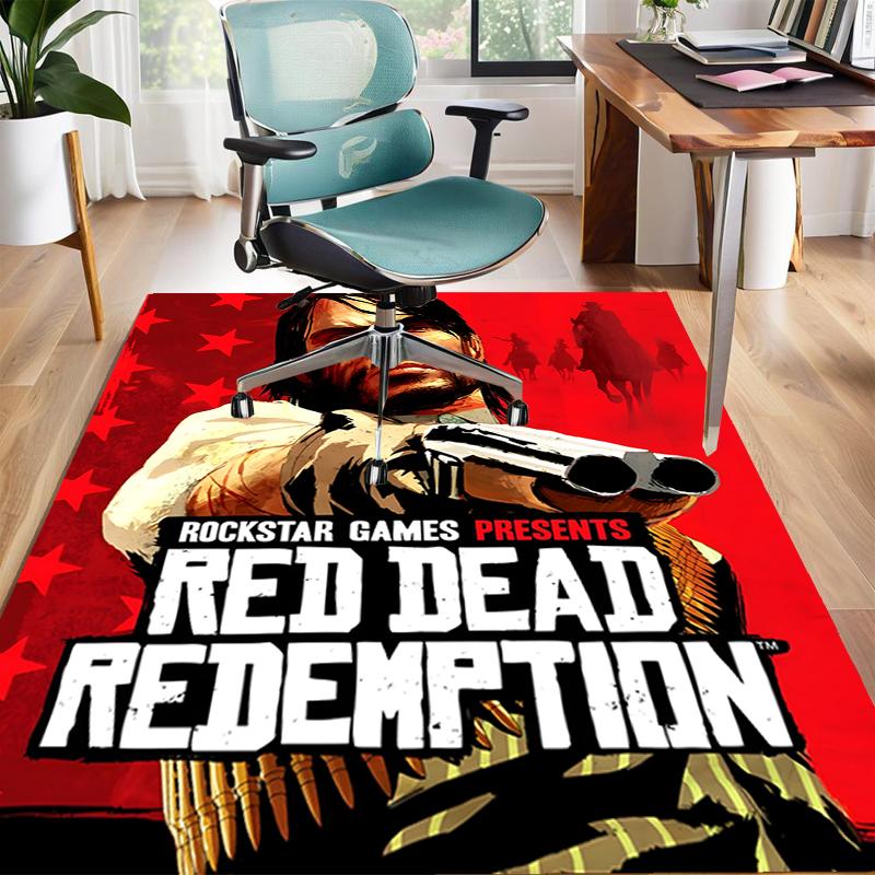 Red Dead Redemption Design Area Rug - Non-Slip, Soft & Cozy Floor Mat for Living Room, Bedroom, Office - Indoor/Outdoor Decorative Carpet