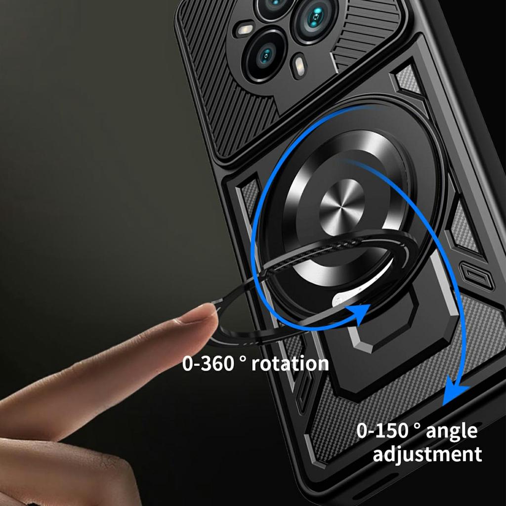 Для Realme 14 Pro 5G Магнитный чехол Вращающаяся подставка TPU+PC Чехол для телефона