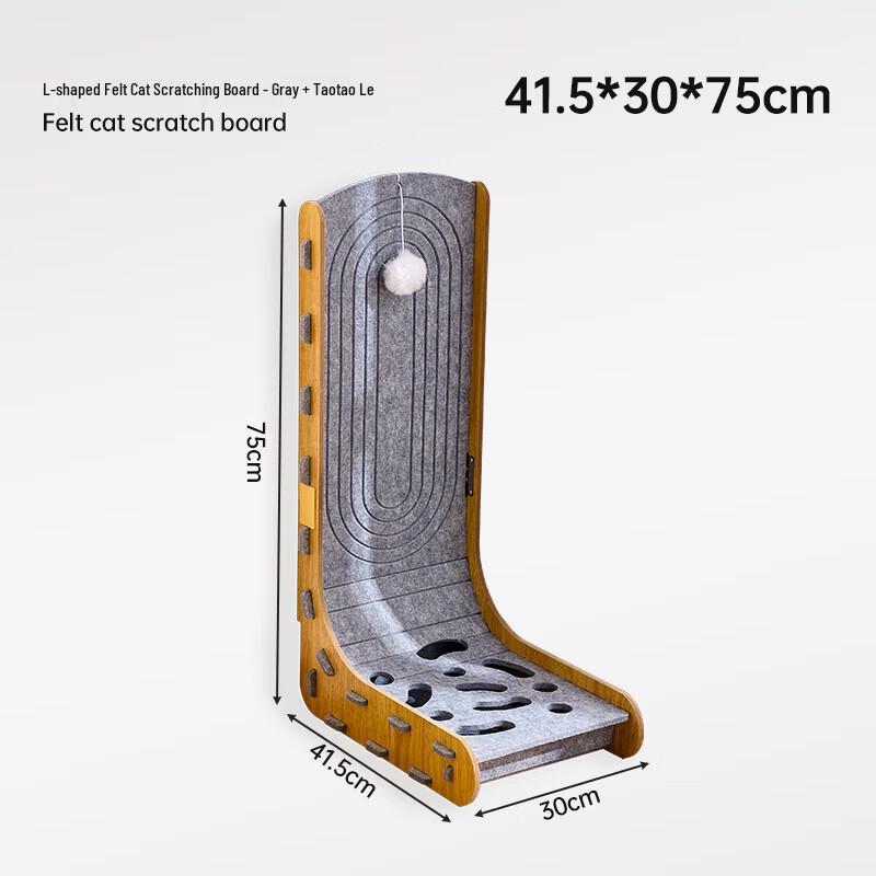 Meowliss L-Shaped Felt Cat Scratcher & Bed