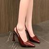 Summer New Women's Sandals Fashion Pointed Toe Luxurious High Heels Women's Shoes Shallow Mouth Casual Sandals Plus Size