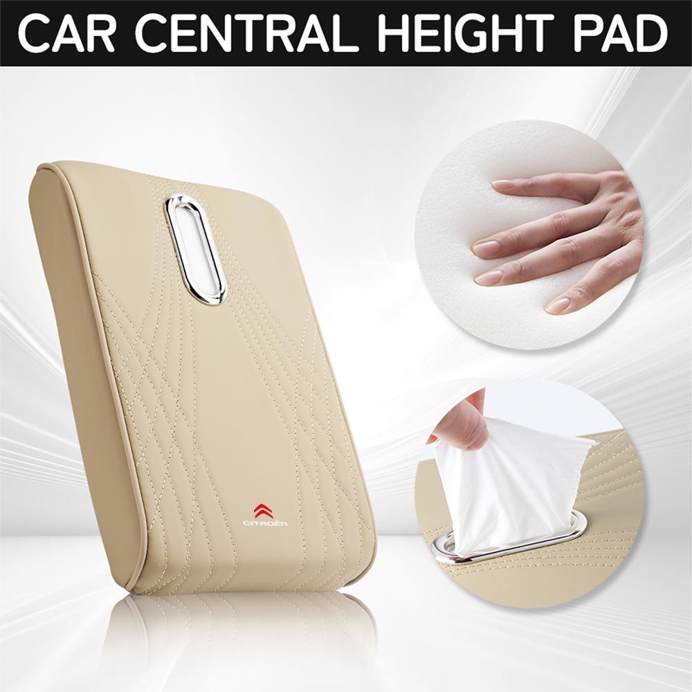 Car Armrest Cushion With Pocket Tissue Storage Bag Center Console Armrest Box Mat For Citroen C3 C4 C6 C8 Berlingo C5 C-ELYSEE ams236