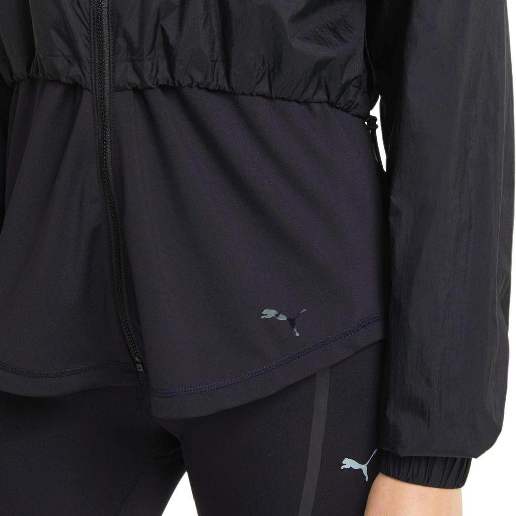 Puma Куртка с капюшоном и логотипом, однотонная, женская, черная 520271-01