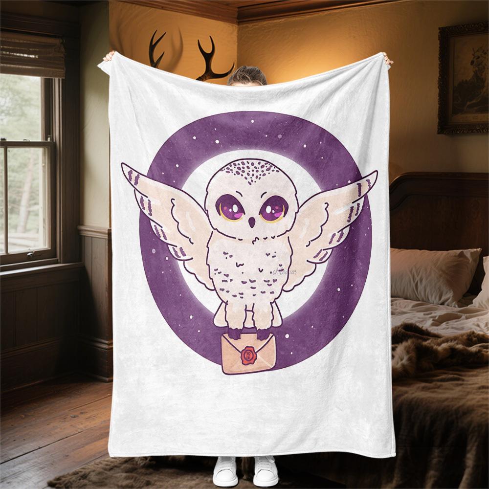 1 шт. Сова Конверт Ночь На Открытом Воздухе Фланелевое Пледовое Одеяло Все Сезоны Мягкое Тепло, Домашний Декор 1031185
