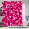 Ярко-розовая геометрическая шторка для душа 3D мозаика водонепроницаемая декорация для ванной