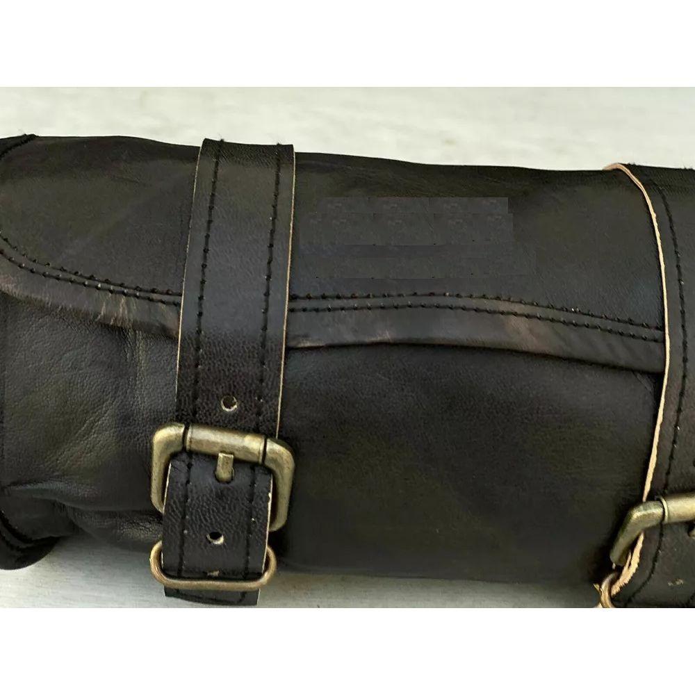 Handlebar Luggage Front Fork Saddle Leather Bag Motorcycle Tool Bag