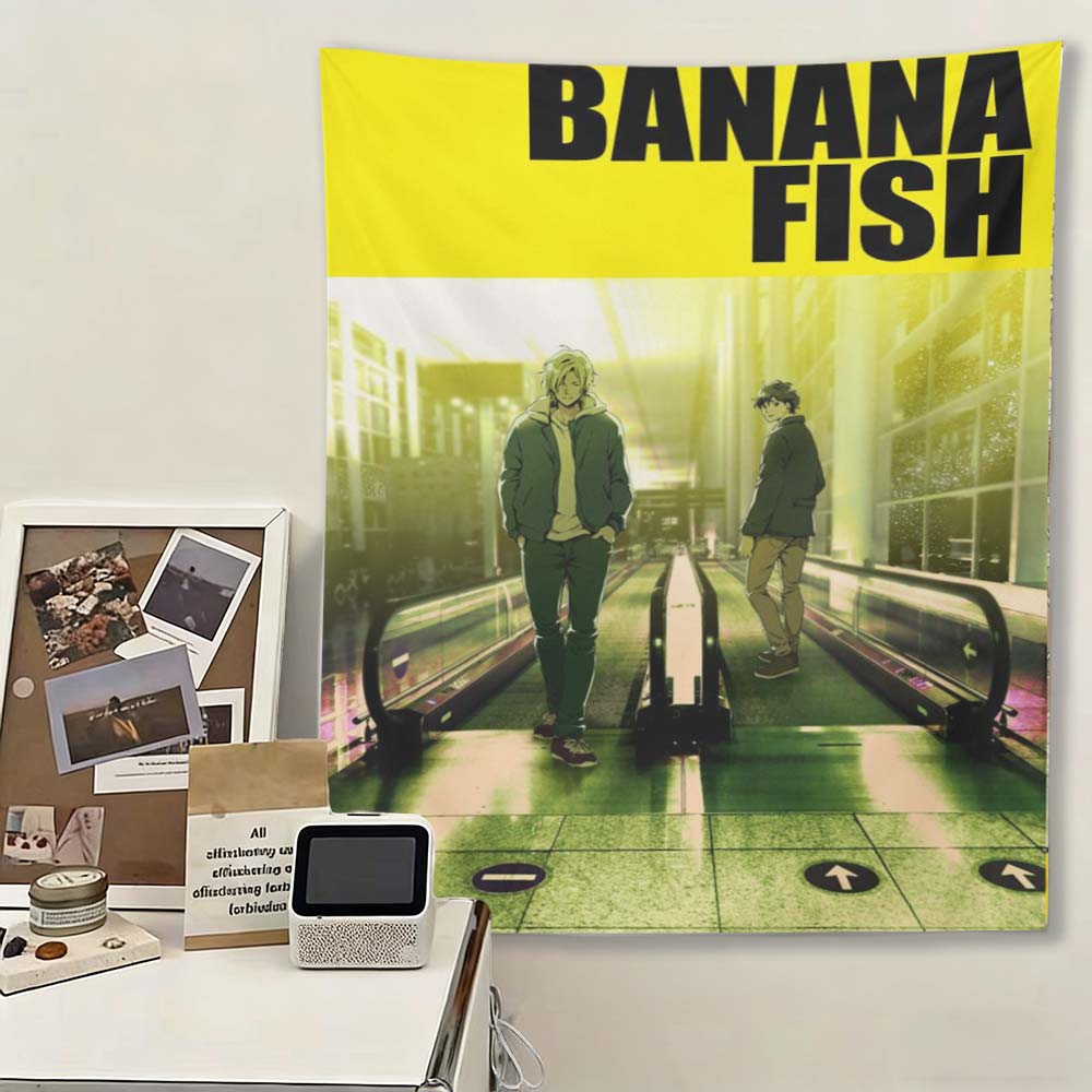 Тканевое панно для стены из аниме Banana Fish Эстетичный декор для спальни, общежития, манга