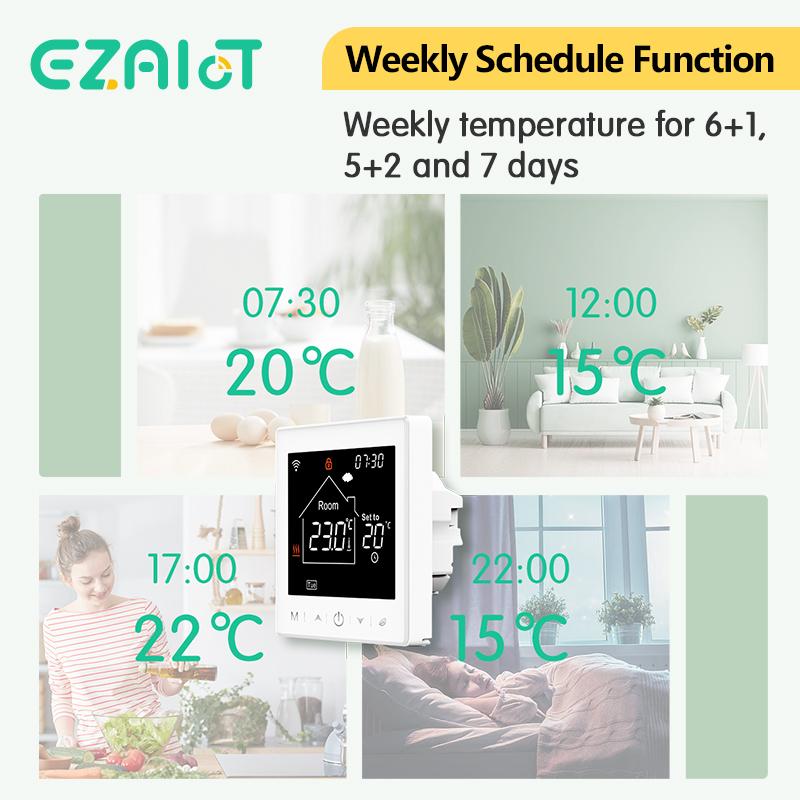 WiFi Smart Thermostat for Electric Warm Gas Boiler Floor Heating Tuya Programmable Temperature Controller Voice Google Home Alex7