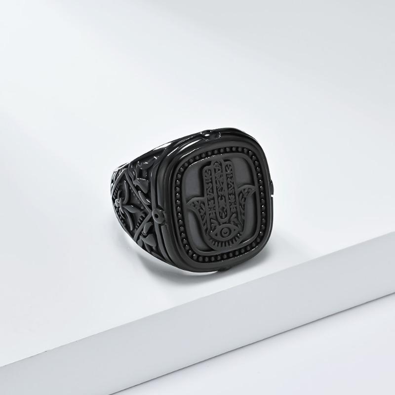 Кольцо из нержавеющей стали в стиле западной азии, североафриканское, винтажное, рука Фатимы, для мужских традиционных доспехов, панк-стиль, хип-хоп, кольцо на палец