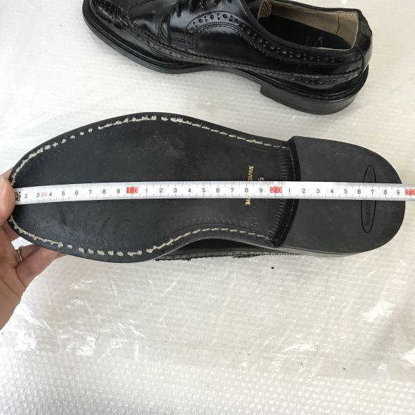 Винтажные 90-е, Сделано в Японии/MEN'S CLUB/Кожаные Оксфорды с крылом Goodyear Welt/25.5/Черный/ЧЕРНЫЙ/Деловые Туфли(ИСПОЛЬЗОВАЛ)