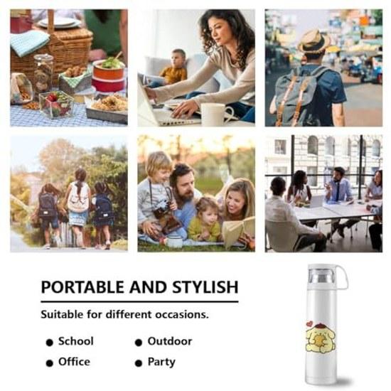 Water bottle Pom Purin tumbler insulation thermal cup direct drinking leak-proof stainless steel vacuum sports lightweight portable hiking exercise