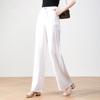 Льняные брюки широкие для женщин на лето тонкие повседневные и художественные свободные с высокой посадкой прямые брюки с драпировкой