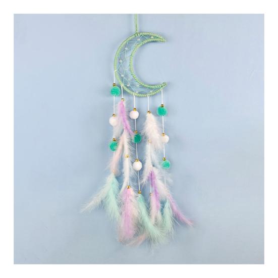 Красочные перья Ловец снов с полосой лампы Гостиная Спальня для Девочек Настенное искусство