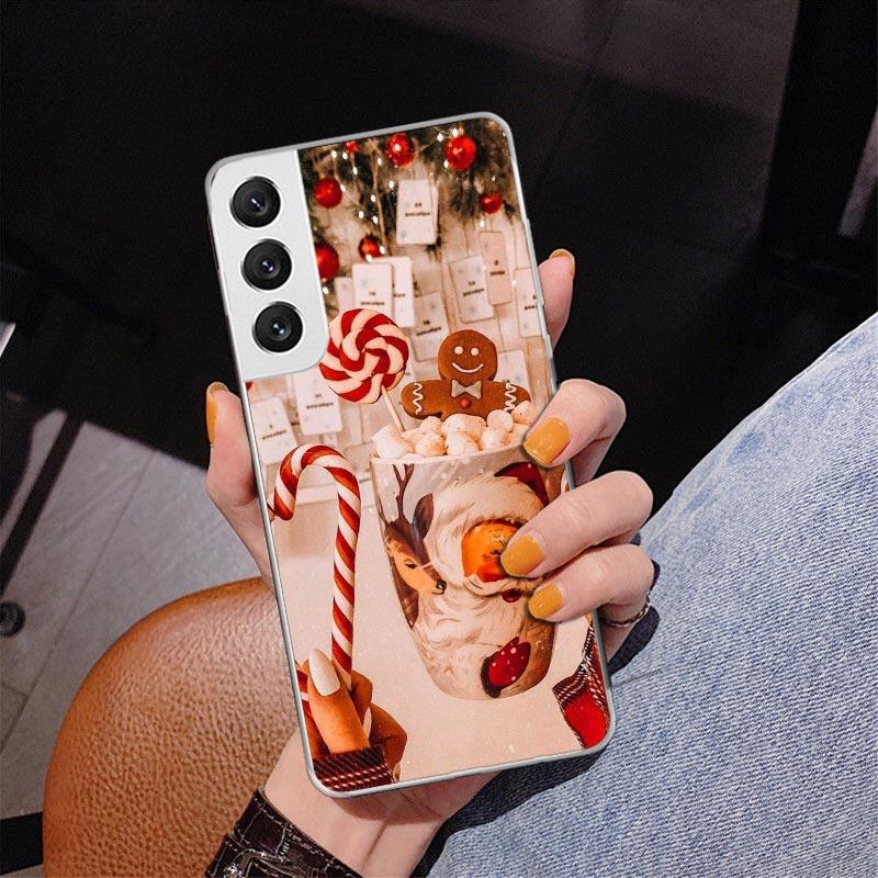 Winter Coffee Christmas Phone Case For Samsung Galaxy S24 S25 Edge S26 Ultra S23 S22 S21 Plus S20 FE + Personalized Print Cover