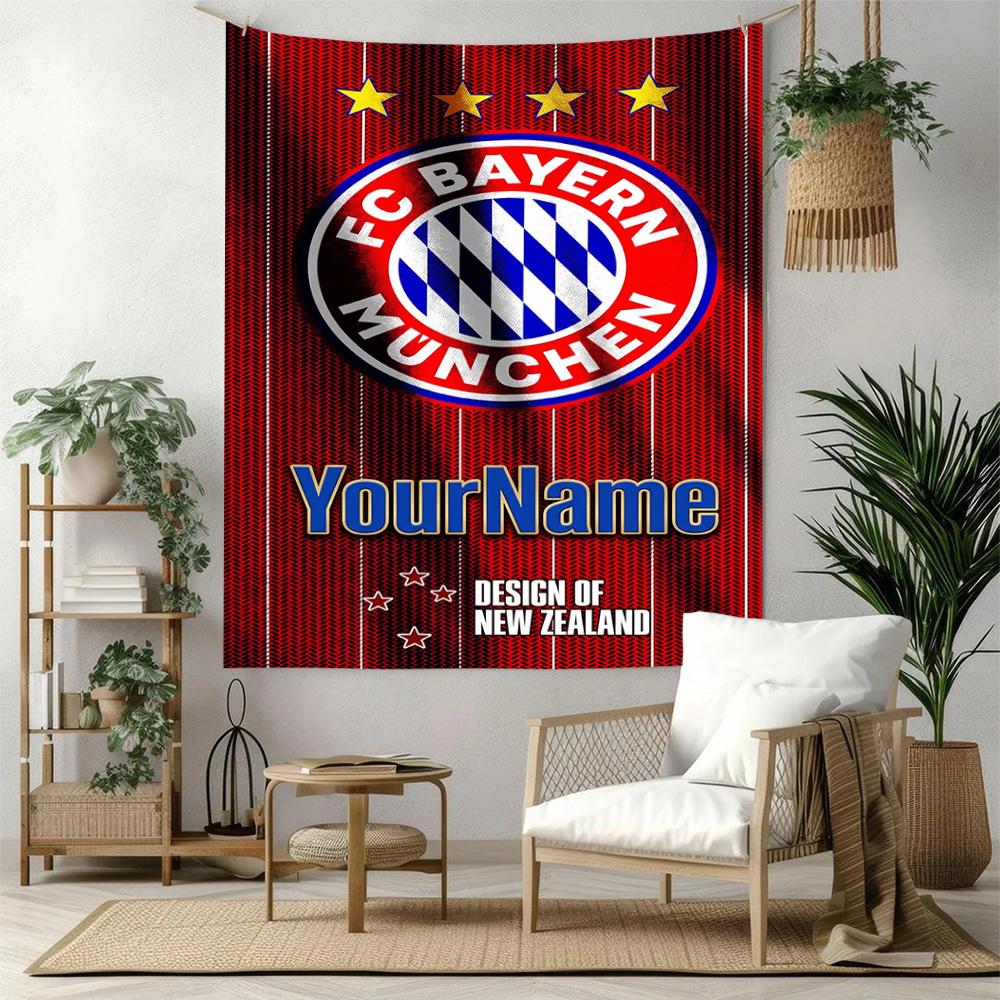 Fc Bayern Mnchen Custom Your Name Wall Decor Tapestry Art For Pet Memorial Birthdaywedding Party Backdrop Family Gift