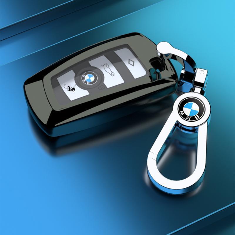 Compatible BMW Key Case for X3, X4, 1, 3, 5, & 7 Series - Decorative Key Shell & Chain