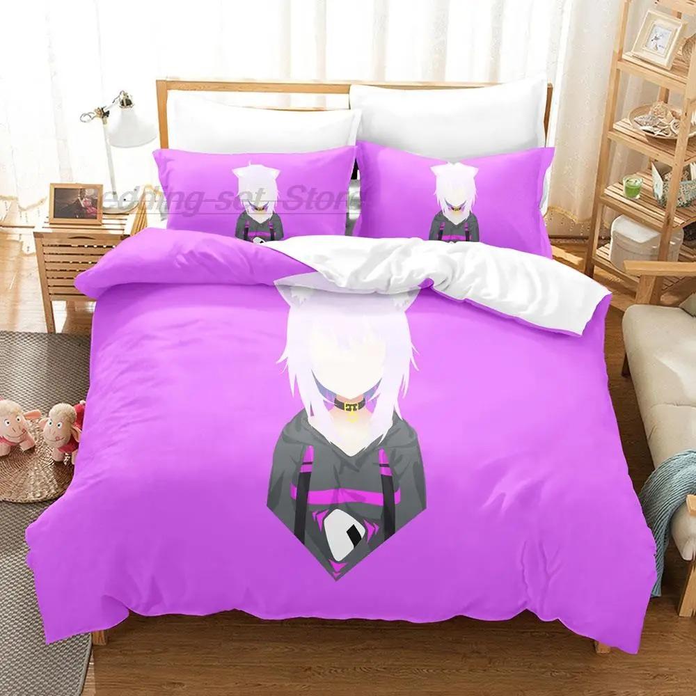 Hololive Neko Mata Okayu Комплект постельного белья Single Twin Full Queen King Size Комплект постельного белья Aldult Kid Bedroom Duvetcover Sets 3D Anime
