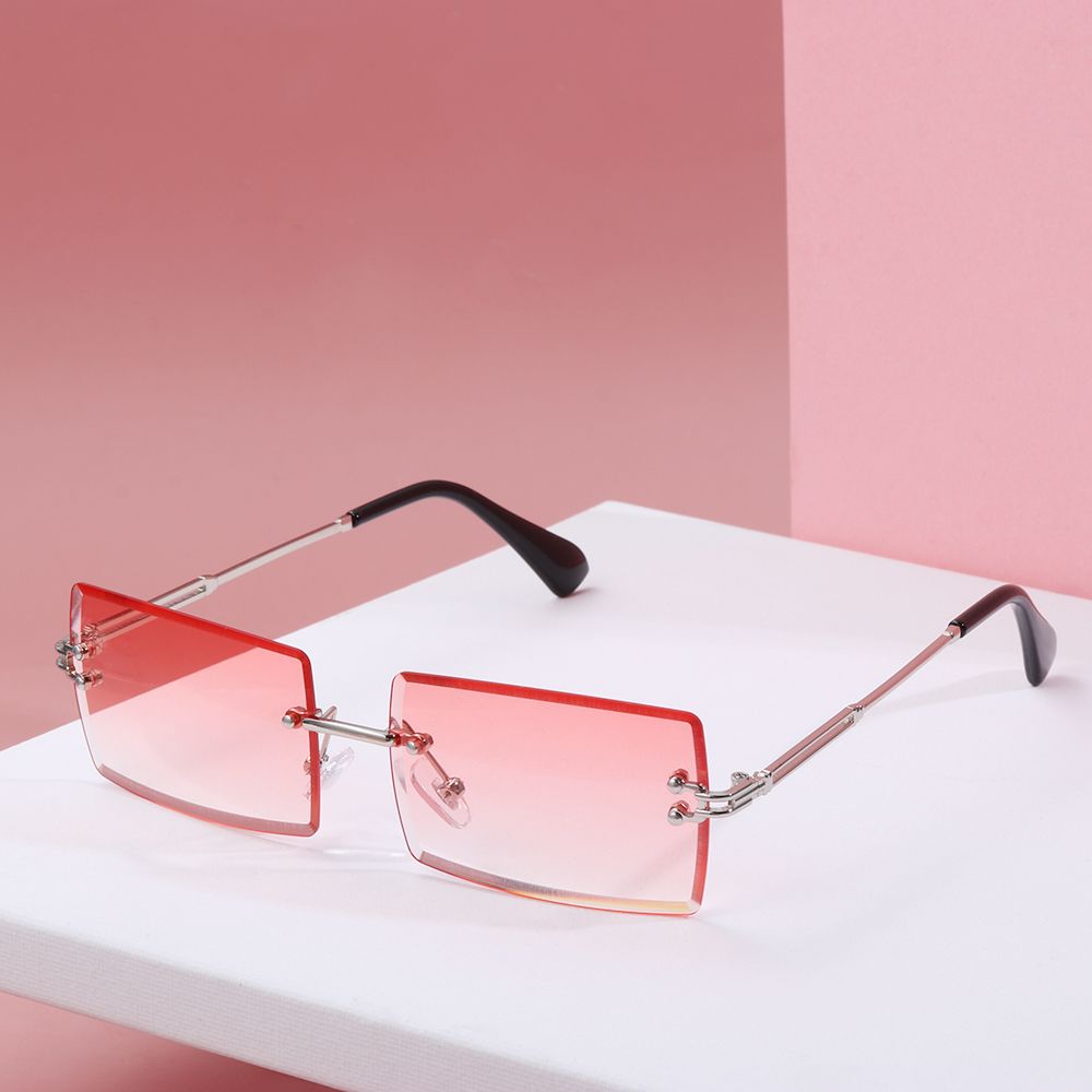 Women and Men UV400 Rimless Fashion Sunglasses Shades Rectangle Sun Glasses Square Sunglasses