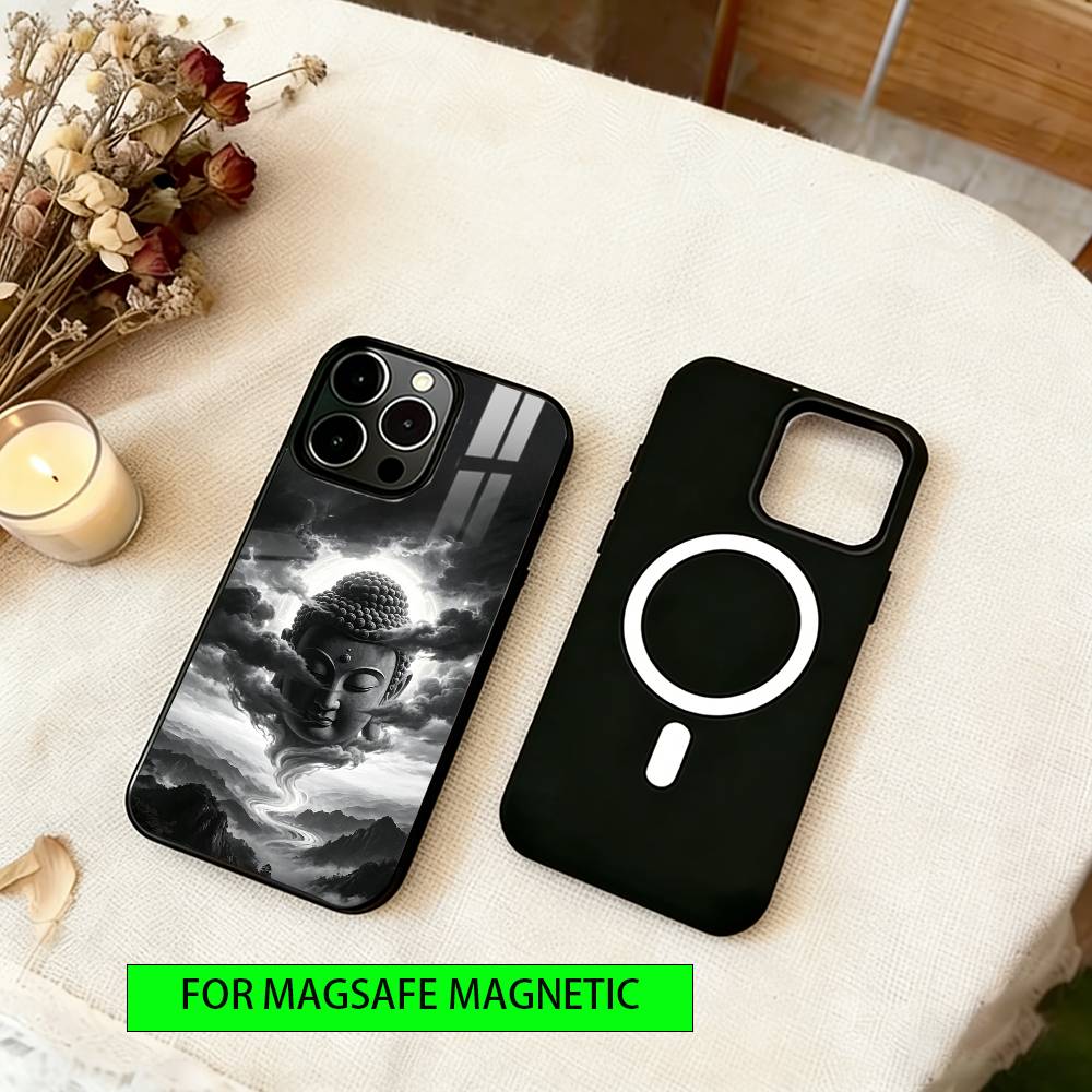 Buddha statue Phone Case For iPhone17,16,15,14,13,12,11 Plus,Pro Magnetic For Magsafe Wireless Charging
