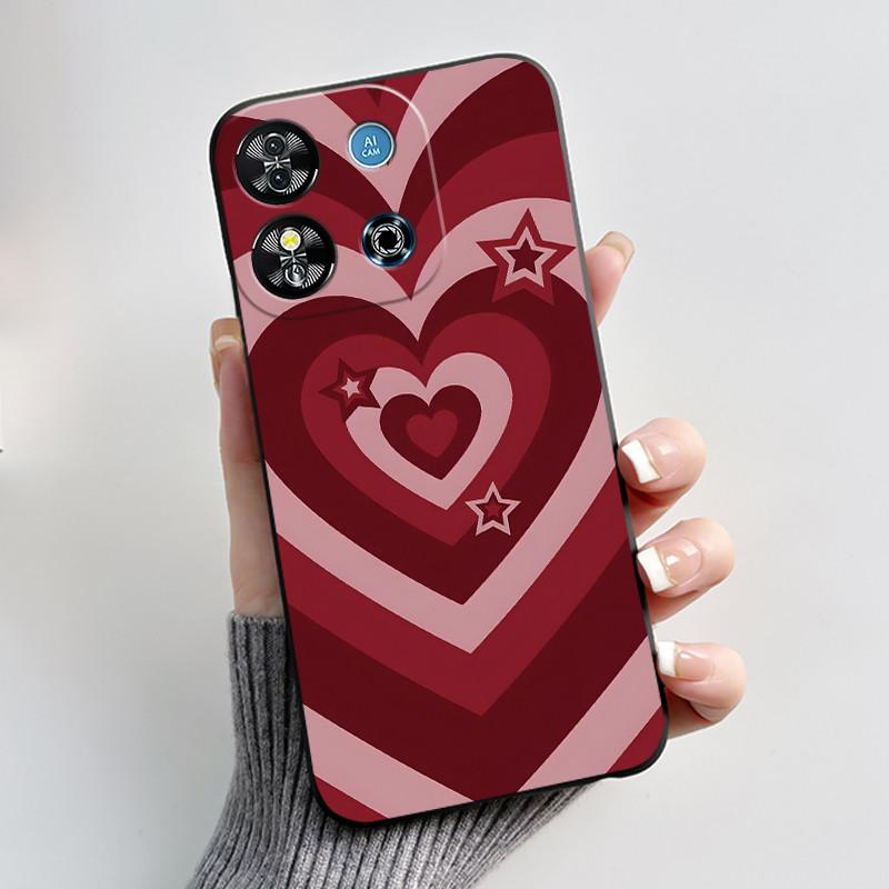 Для Oukitel C57S C57 Pro Plus Ultra Чехол BLU J12 Задняя крышка Милое Сердце Любви Кролик Черный ТПУ Мягкий Силикон Защитный Чехол для Телефона