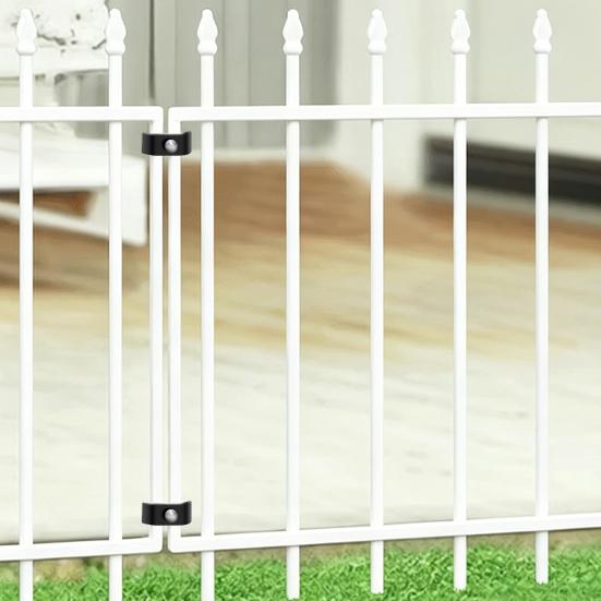 10Pcs Grid Mat Connectors Stainless Steel Fence Grid Connectors Grid Fence Panel Connectors for Double Pole Fence Attachment