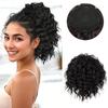 MISS WIG Synthetic Claw Clip In Bun Ponytail Wig Extension Wavy Curly Drawstring Ponytail Wig For Elegant Women Daily Wear