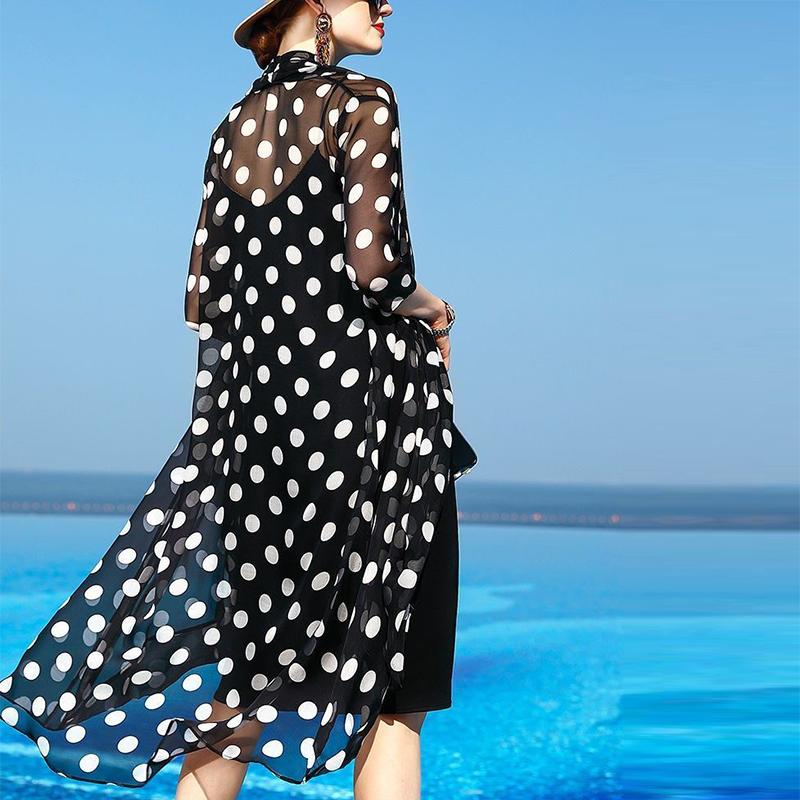 Chiffon Sunscreen Clothing Women's Summer Thin Section Long Section Outer Shawl Air Conditioning Shirt Cardigan Women's Long Sleeves