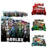 Мультяшный Постельный Комплект с Цифровой Печатью Roblox Minecraft Высококачественный Мультяшный Стиль Белый Цвет
