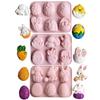 1pc 2025 Easter Bunny Silicone Mold 3D Egg Chocolate Mould Jelly Pudding Cute Rabbit Shape Easter Party Cake Decorating Tool