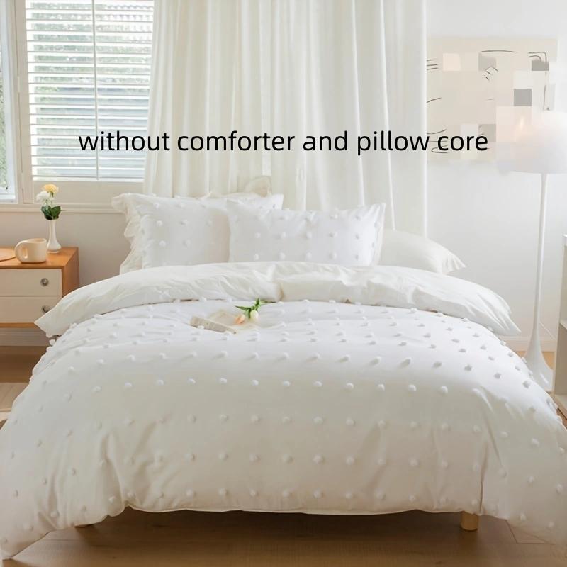 3 предмета Комплект постельного белья в корейском стиле Двуспальный Набор пододеяльников 220x240 Однотонный Твист Хлопок Кинг-сайз Комплект постельного белья Комплект пододеяльников