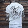 Punk Rock Skull Tshirt Fashion Tough Guy T Shirt Harajuku Heavy Metal Rock Tops Men Summer Street Hip-Hop Tee Ropa Hombre