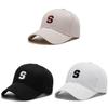 Fashionable S Letter Embroidery Baseball Cap Polyester Adjustable Sun Hat For Men Women