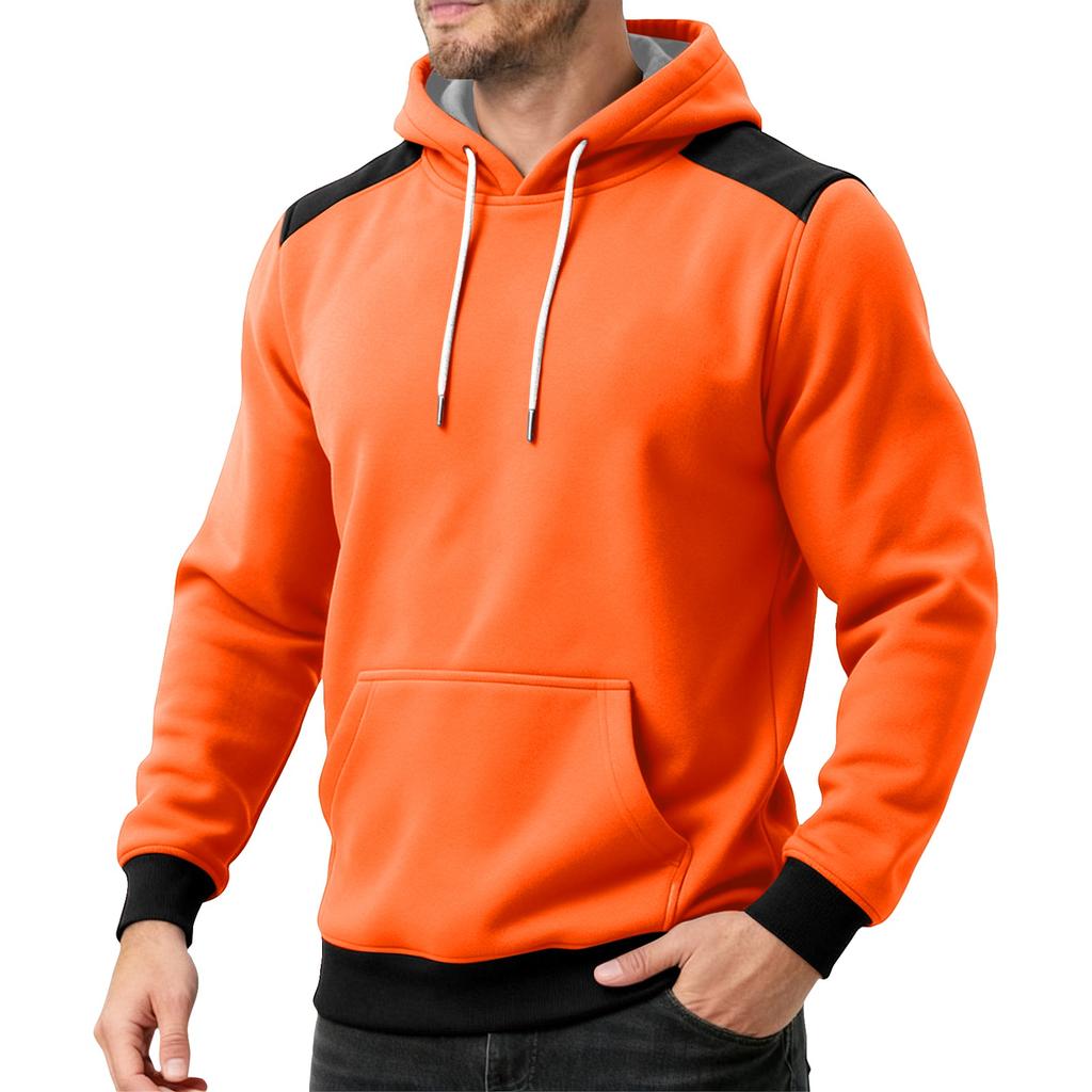 Men's Colorblock Sweatshirt Hoodie Men's Sports Large Size Casual Sweatshirt