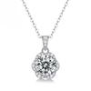 S925 Silver Flower Ball Necklace Moissanite Elated Pendant Summer Sweet Collarbone Chain