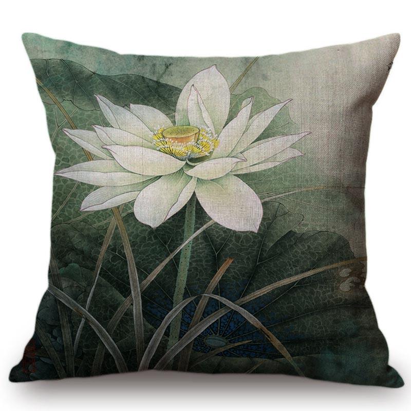 Китайский Ретро Живописный Стиль Классическая Девушка Лотос Чехлы для Подушек Офис Автомобиль Диван Кресло Домашнее Украшение Чехол для Подушки Наволочка