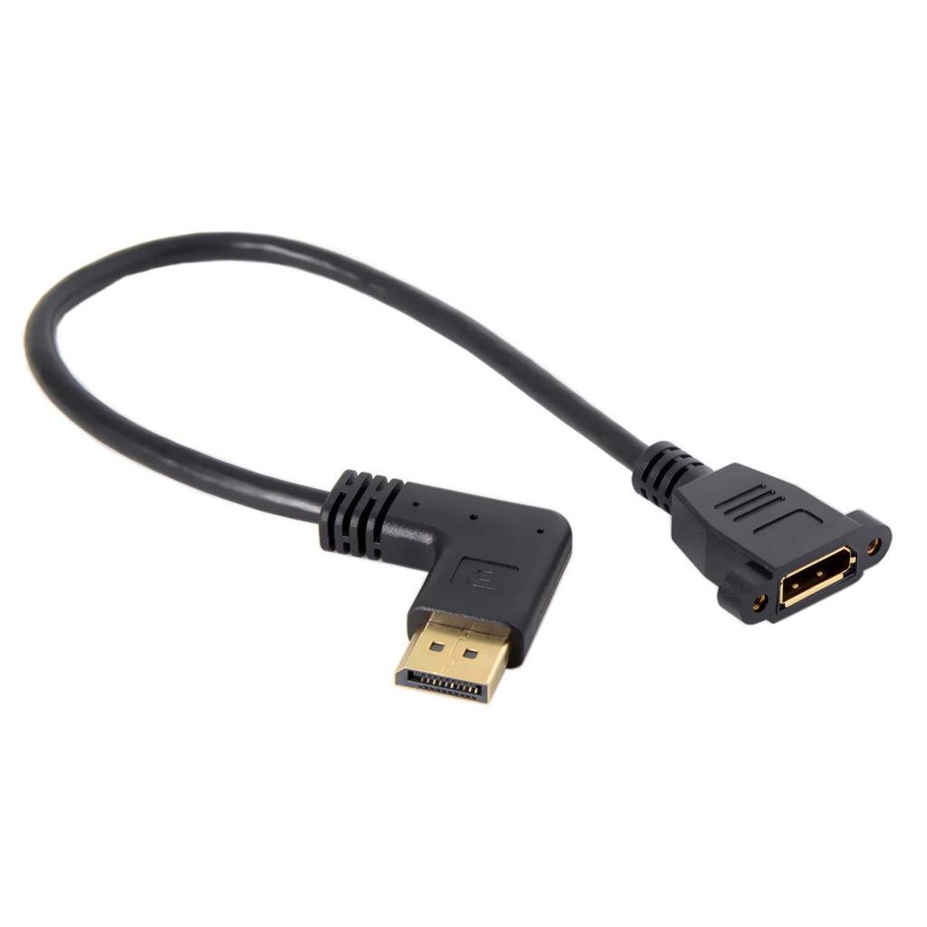 CY DisplayPort Папа к Маме Угловой 90 градусов Влево Вниз Удлинитель Поддерживает 4K 60 Гц Кабель,