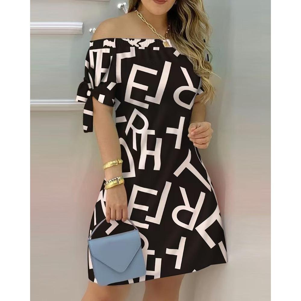 Женская мода лето весна однотонный принт с коротким рукавом на одно плечо с высокой талией повседневные платья
